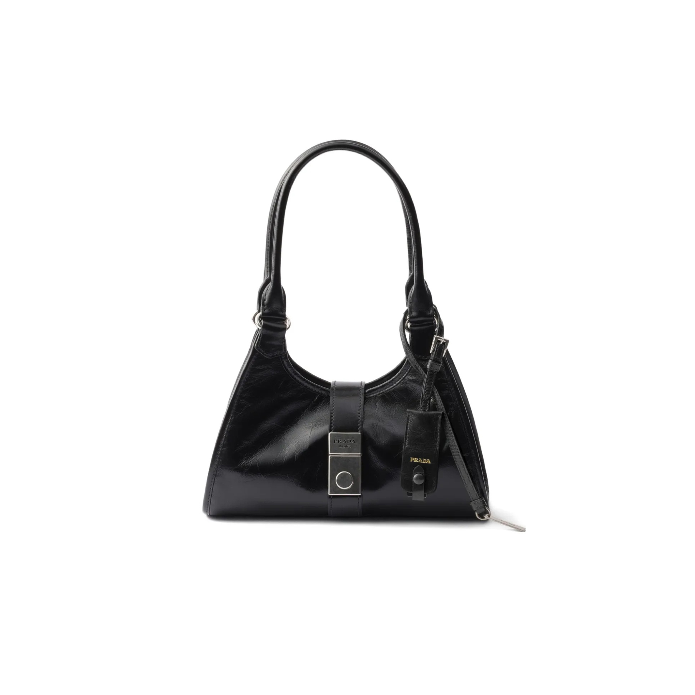 Pra*a small push-lock leather tote (26*22*18cm)